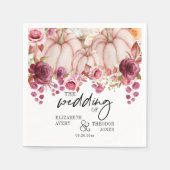 パーソナライズされたパンプキ結婚ンの秋 スタンダードカクテルナプキン (正面)