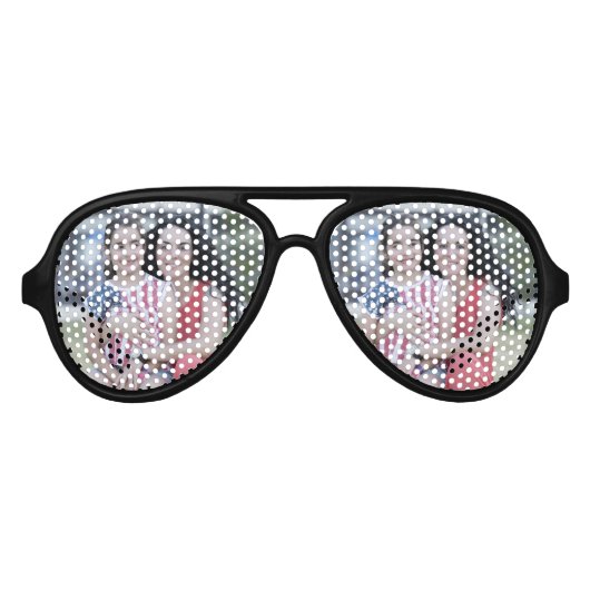 パーソナライズされたパーティーの影。自分で作れ！ アビエーターサングラス (正面)