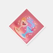 パーソナライズされたパーティータイムネオン招待状 スタンダードカクテルナプキン (角)