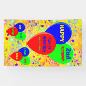 パーソナライズされたパーティーバナーカラフルバルーン 横断幕 (横)