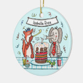 パーソナライズされたパーティー動物陶器装飾 セラミックオーナメント (左)