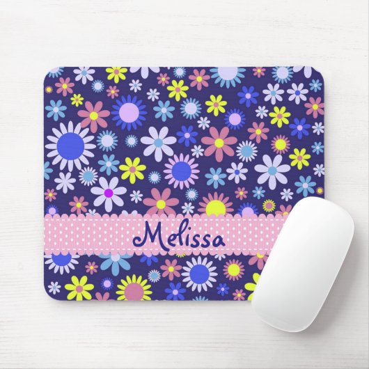 パーソナライズされたヒップスターヴィンテージアポップ・アートのートスタイル花 マウスパッド (マウス)