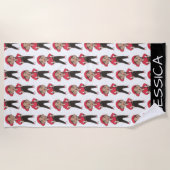 パーソナライズされたヒップホップダンスクラス先生ダンサー ビーチタオル (正面)