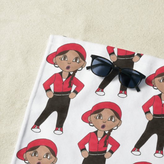 パーソナライズされたヒップホップダンスクラス先生ダンサー ビーチタオル (インサイチュ)