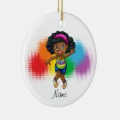 パーソナライズされたヒップホップダンスクリスマスオーナメント セラミックオーナメント (右)