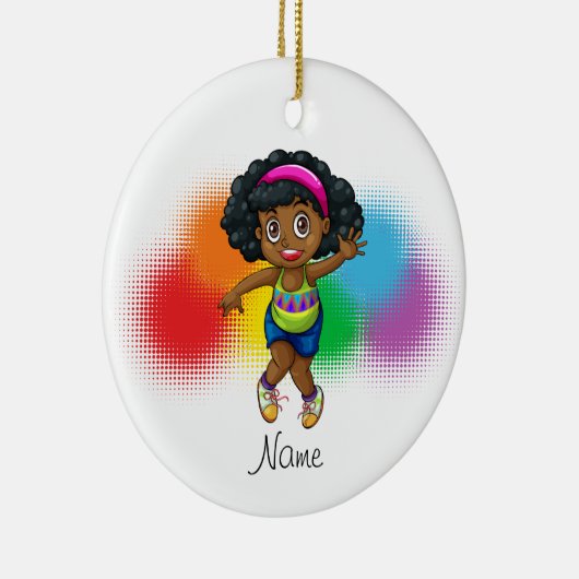 パーソナライズされたヒップホップダンスクリスマスオーナメント セラミックオーナメント (右)