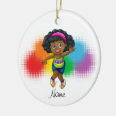 パーソナライズされたヒップホップダンスクリスマスオーナメント セラミックオーナメント (左)