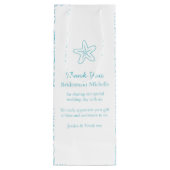 パーソナライズされたヒトブルー結婚式の引き出物ワインバッグ ワインギフトバッグ (裏面)