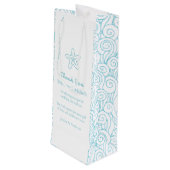 パーソナライズされたヒトブルー結婚式の引き出物ワインバッグ ワインギフトバッグ (裏面アングル)