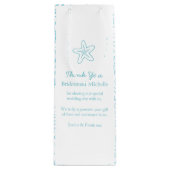 パーソナライズされたヒトブルー結婚式の引き出物ワインバッグ ワインギフトバッグ (正面)