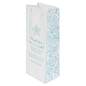 パーソナライズされたヒトブルー結婚式の引き出物ワインバッグ ワインギフトバッグ (正面アングル)