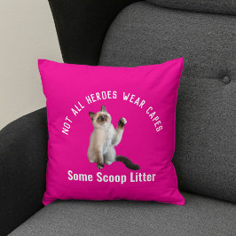 パーソナライズされたヒーローキャットパパ父の日の贈り物おもしろい クッション