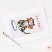 パーソナライズされたビクトリアン虎猫 長方形シール (封筒)