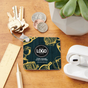 パーソナライズされたビジネスのダークグリーン醸造所テーマ キーホルダー