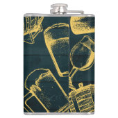 パーソナライズされたビジネスのダークグリーン醸造所テーマ フラスク (裏面)