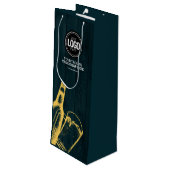 パーソナライズされたビジネスのダークグリーン醸造所テーマ ワインギフトバッグ (裏面アングル)