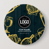 パーソナライズされたビジネスのダークグリーン醸造所テーマ 缶バッジ (正面)