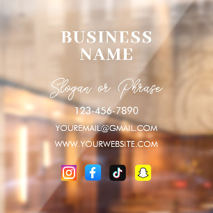 パーソナライズされたビジネスウィンドウのデカール – お客様の会社 ウィンドウサイン