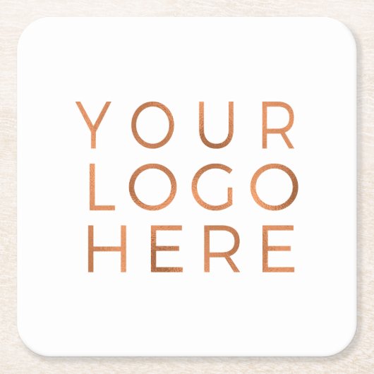 パーソナライズされたビジネスカスタムロゴの追加 スクエアペーパーコースター (正面)