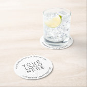 パーソナライズされたビジネスカスタムロゴの追加 ラウンドペーパーコースター (インサイチュ)