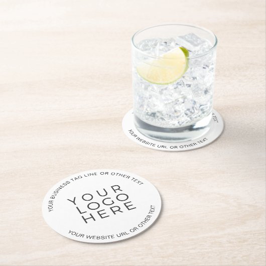 パーソナライズされたビジネスカスタムロゴの追加 ラウンドペーパーコースター (インサイチュ)