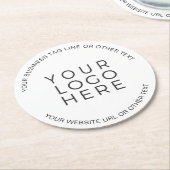 パーソナライズされたビジネスカスタムロゴの追加 ラウンドペーパーコースター (アングル)