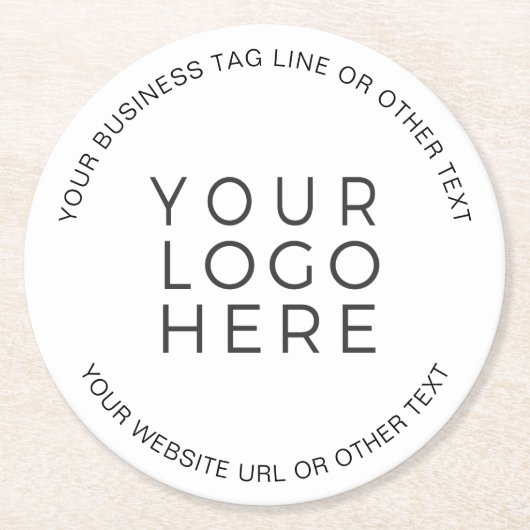 パーソナライズされたビジネスカスタムロゴの追加 ラウンドペーパーコースター (正面)