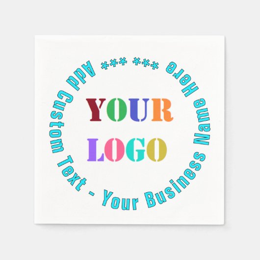パーソナライズされたビジネスロゴカスタム文字 スタンダードカクテルナプキン (正面)