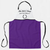 パーソナライズされたビジネス名イメージの追加パープル エプロン (正面)