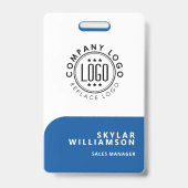 パーソナライズされたビジネス ロゴ 従業員名 スタッフ タグ バッジ (正面)