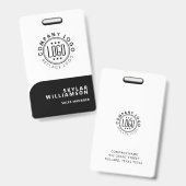 パーソナライズされたビジネス ロゴ 従業員名 スタッフ タグ バッジ (正面＆裏面)