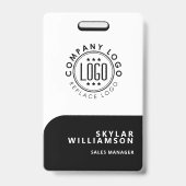 パーソナライズされたビジネス ロゴ 従業員名 スタッフ タグ バッジ (正面)