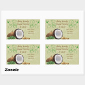 パーソナライズされたビューティービジネスココナッツスクロールラベル 長方形シール (シート)