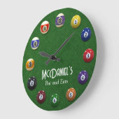 パーソナライズされたビリヤード テーブル時計 ラージ壁時計 (傾斜)