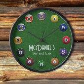 パーソナライズされたビリヤード テーブル時計 ラージ壁時計