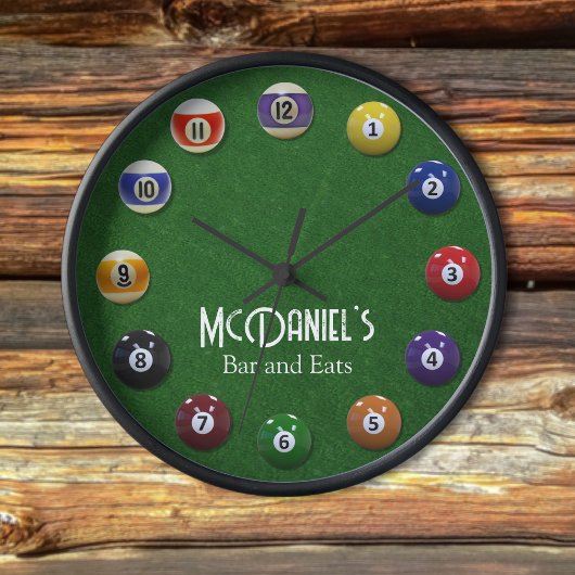 パーソナライズされたビリヤード テーブル時計 ラージ壁時計