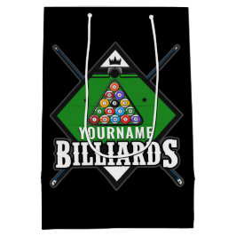 パーソナライズされたビリヤード NAME キュー ラック プール ルーム ミディアムペーパーバッグ