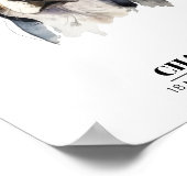 パーソナライズされたビーグル犬の水彩画 ポスター (角)