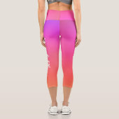 パーソナライズされたビーチお願いオレンジグラデーション色 カプリレギンス (裏面)