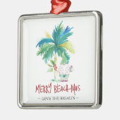 パーソナライズされたビーチクリスマスオーナメント メタルオーナメント (左)