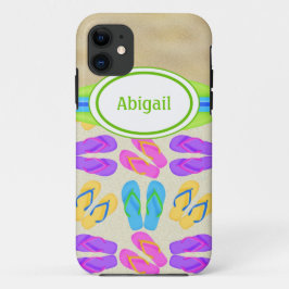 パーソナライズされたビーチサンダルとビーチiPhone 5ケース iPhone 11 ケース