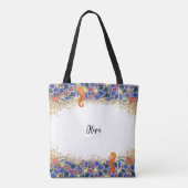 パーソナライズされたビーチシーライフグラスをテーマに縁どした トートバッグ (裏面)