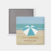 パーソナライズされたビーチセーブザデートマグネット結婚式 マグネット (正面/裏面)
