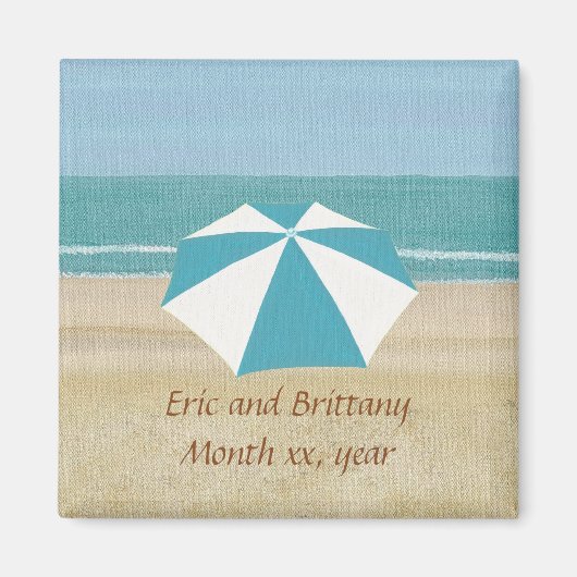 パーソナライズされたビーチセーブザデートマグネット結婚式 マグネット (正面)