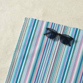 パーソナライズされたビーチタオル数々の – 色のストライプ ビーチタオル (インサイチュ)