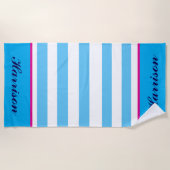 パーソナライズされたビーチタオル – 全ストライプの体 ビーチタオル (正面)