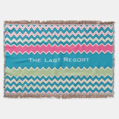 パーソナライズされたビーチハウスアクアピンクジグザグザグ スローブランケット (正面)