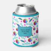 パーソナライズされたビーチパーティー缶テンプレート 缶クーラー (缶正面)