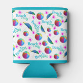 パーソナライズされたビーチパーティー缶テンプレート 缶クーラー (裏面)
