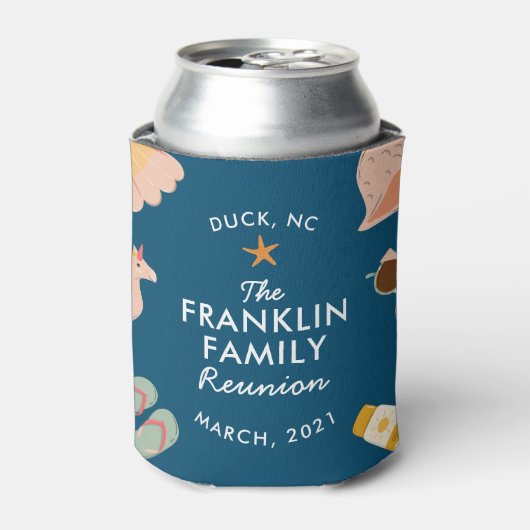 パーソナライズされたビーチファミリー懇親会ボトルまたはCan Co 缶クーラー (缶正面)